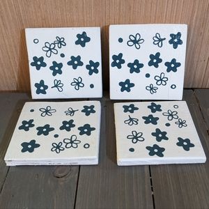 Handmade Wood Coasters Handcrafted Crazy Daisy
